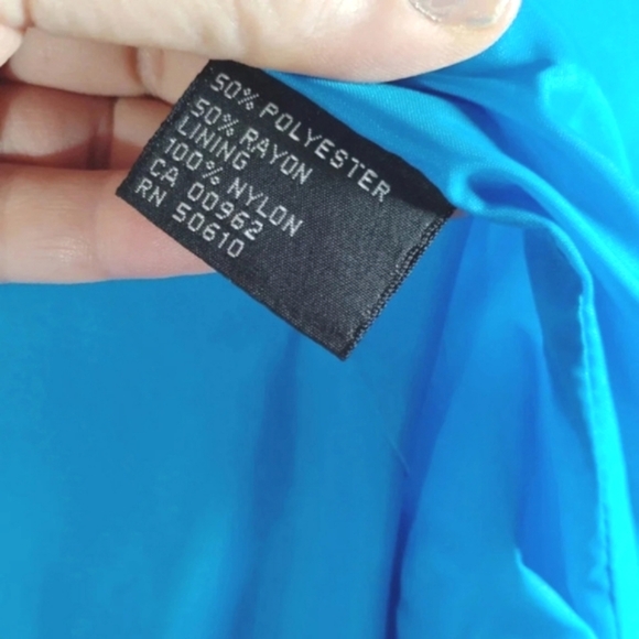 Vintage Sasson Blazer Jacket Aqua Blue Paris New York City Turquoise 80s - Picture 14 of 16